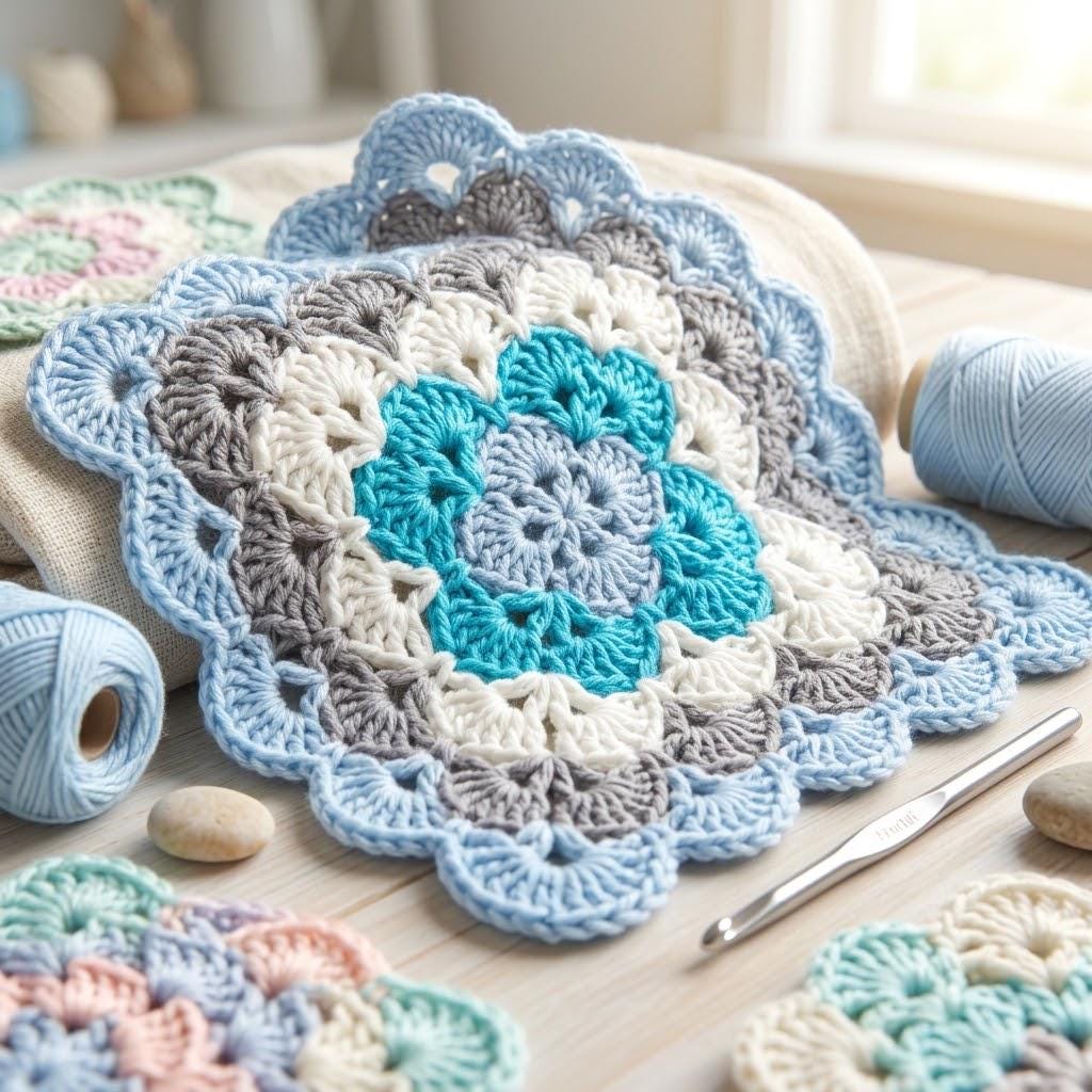 Shell Granny Square Crochet Pattern