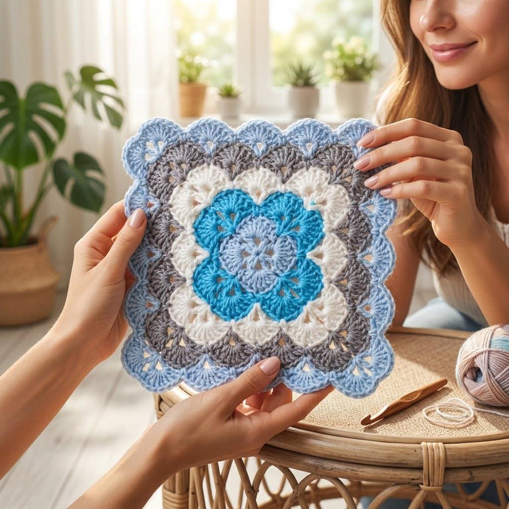Shell Granny Square Crochet Pattern