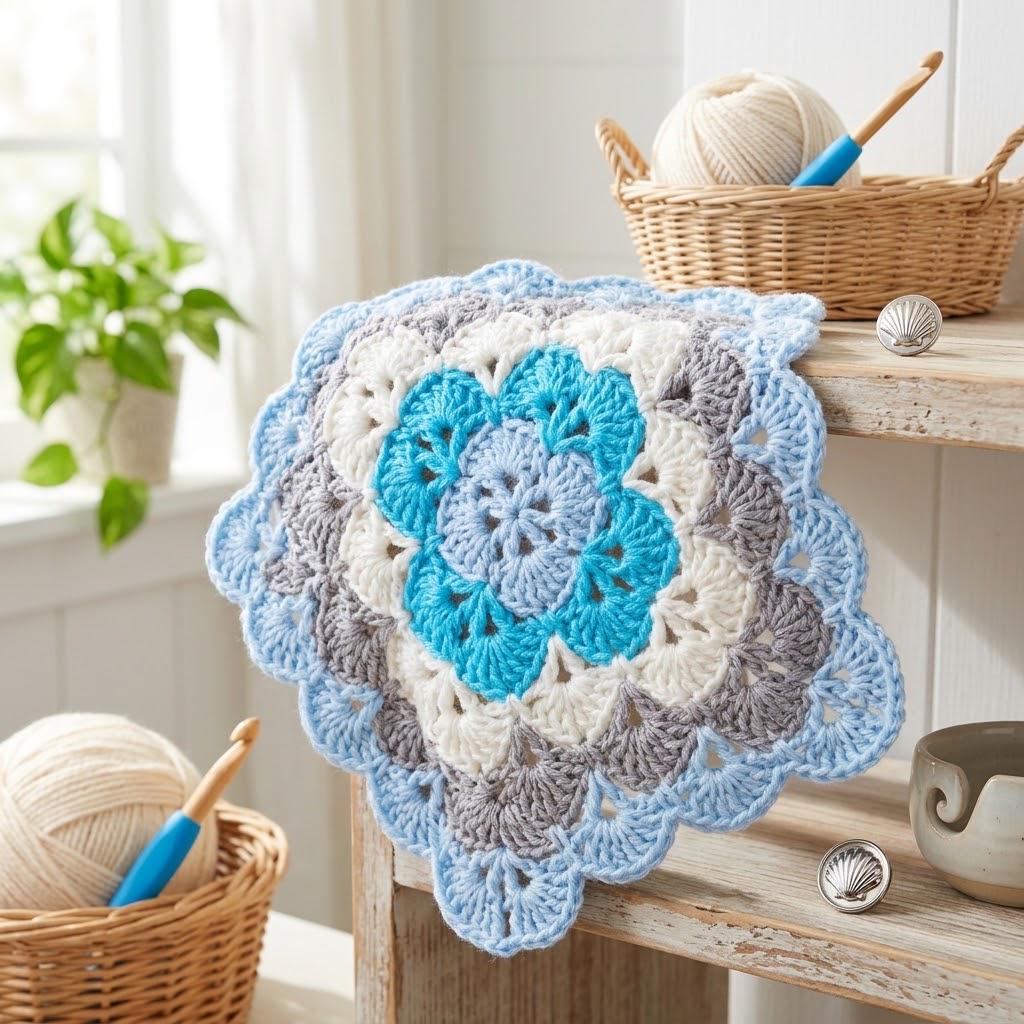 Shell Granny Square Crochet Pattern