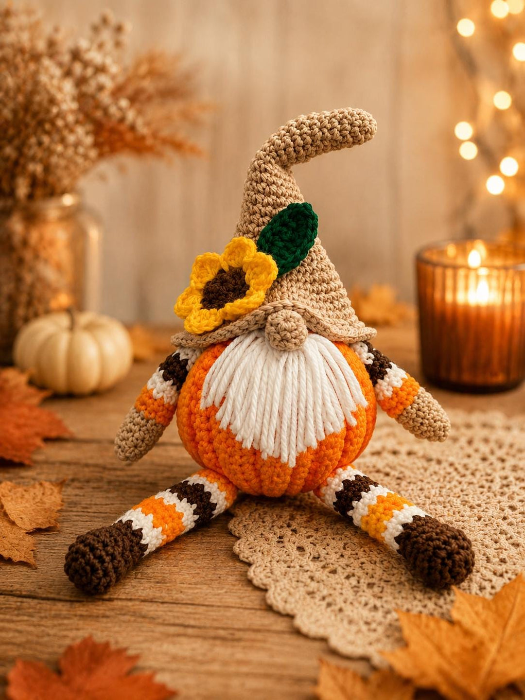 Pumpkin Gnome Amigurumi Crochet Pattern