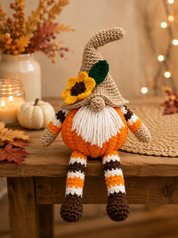 Pumpkin Gnome Amigurumi Crochet Pattern