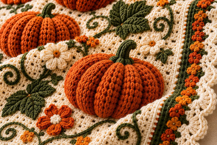 Pumpkin Harvest Afghan Crochet Pattern