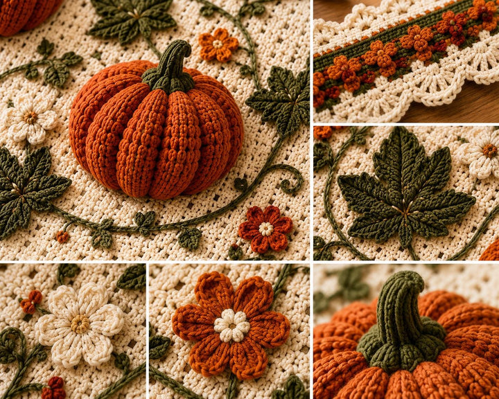 Pumpkin Harvest Afghan Crochet Pattern