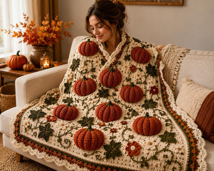 Pumpkin Harvest Afghan Crochet Pattern