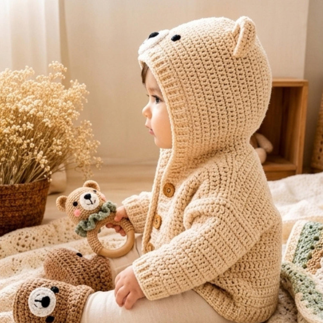 Hooded Bear Cardigan Crochet Pattern
