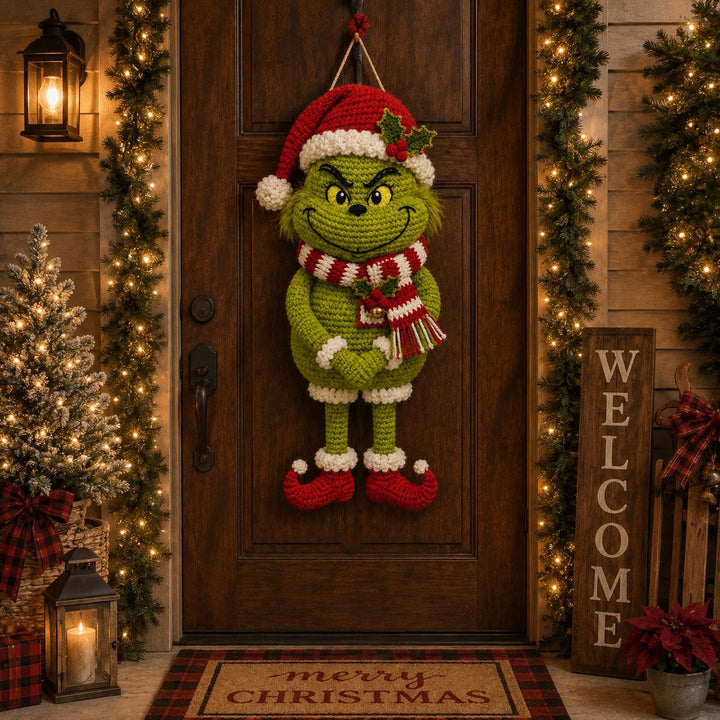 Grinch Snowman Wall Hanging Crochet Pattern