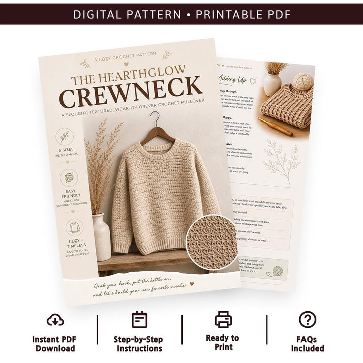 Cozy Women's Crewneck Sweater Crochet Pattern