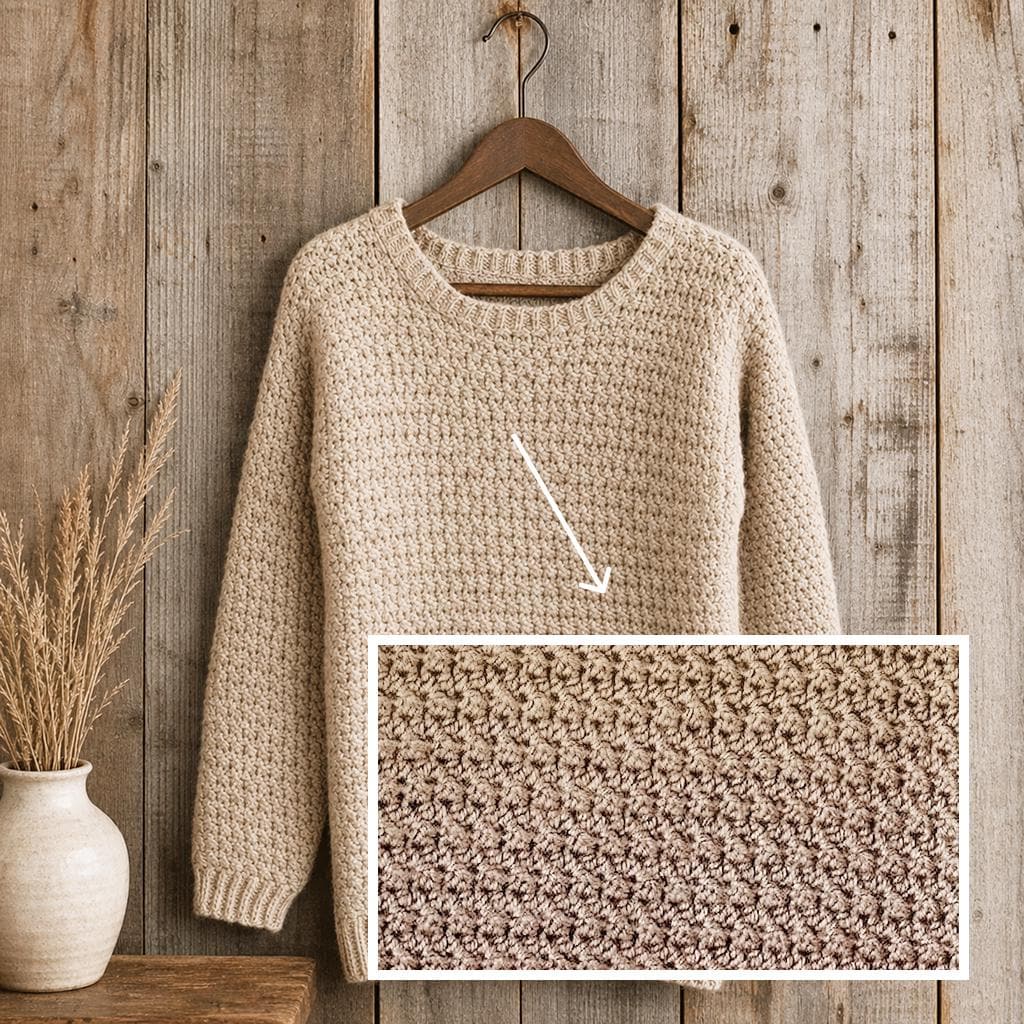 Cozy Women's Crewneck Sweater Crochet Pattern