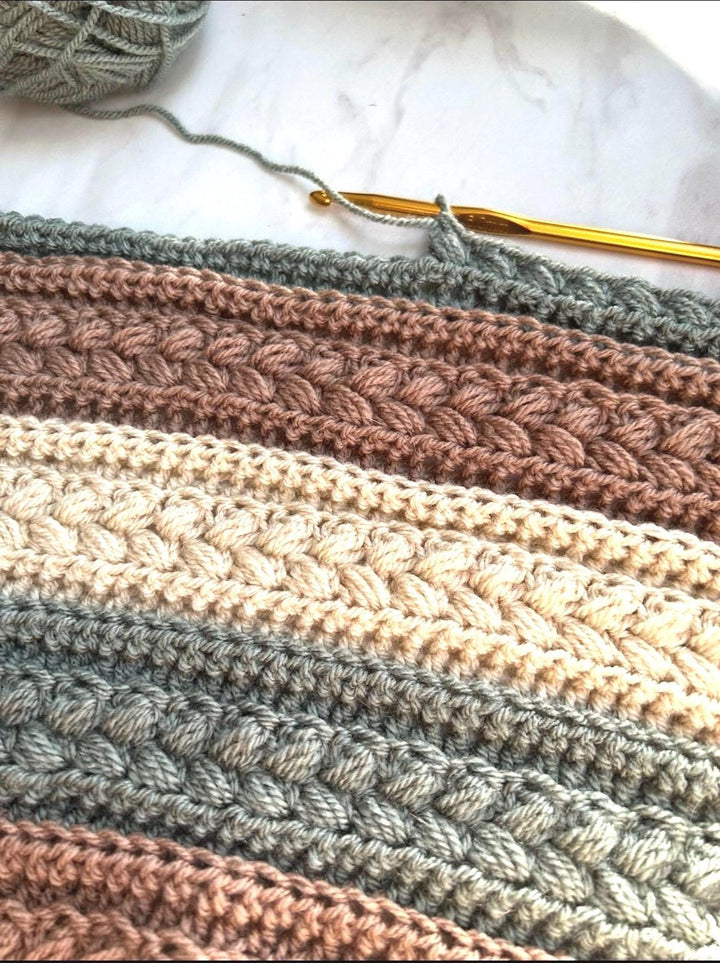 Rustic Farmhouse Textured Throw Crochet Pattern