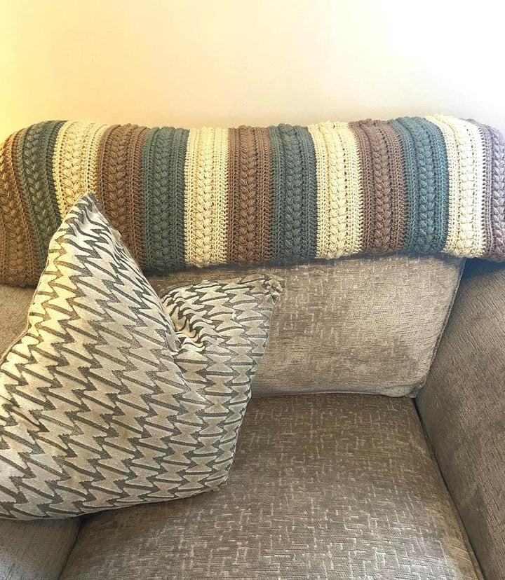 Rustic Farmhouse Textured Throw Crochet Pattern