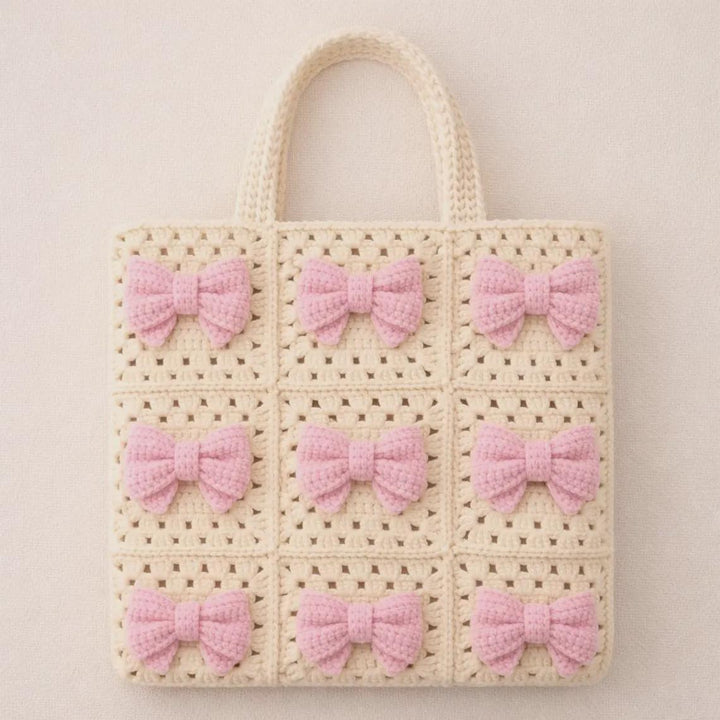 3D Bow Granny Square Crochet Pattern