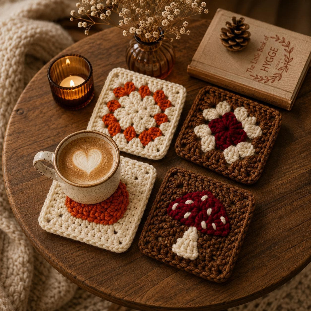 4 in 1 Pumpkin Granny Square Crochet Pattern