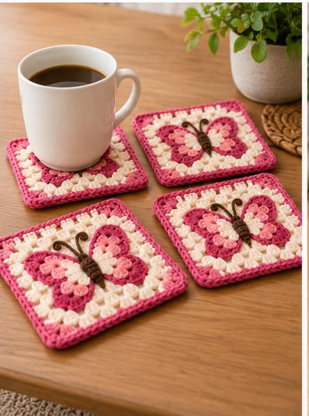 3D Butterfly Floral Granny Square Crochet Pattern