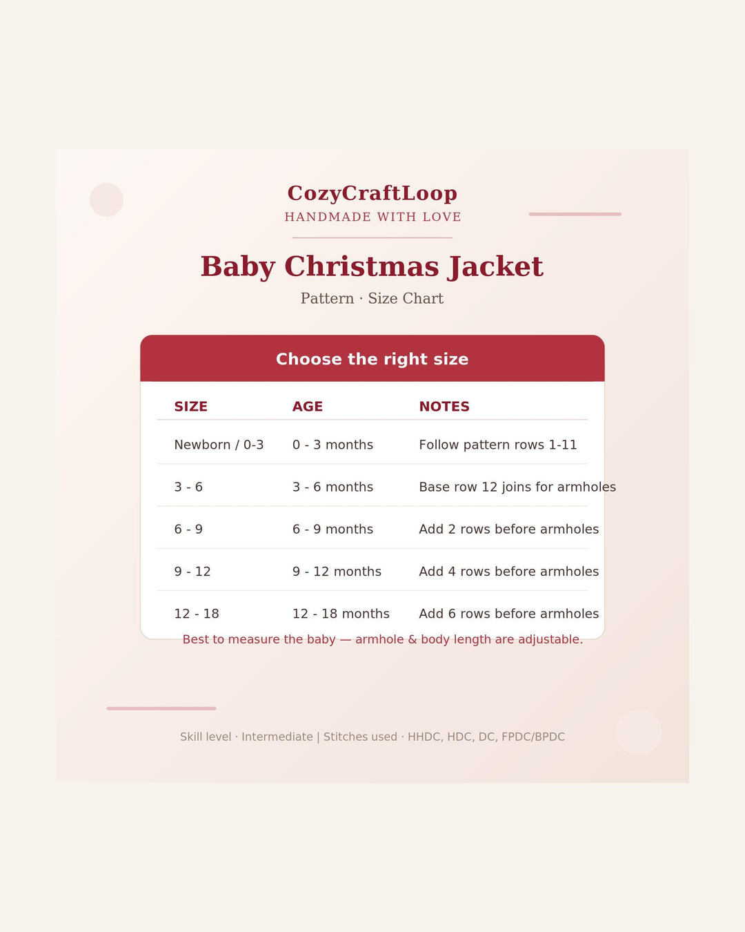 Baby Christmas Jacket Crochet Pattern