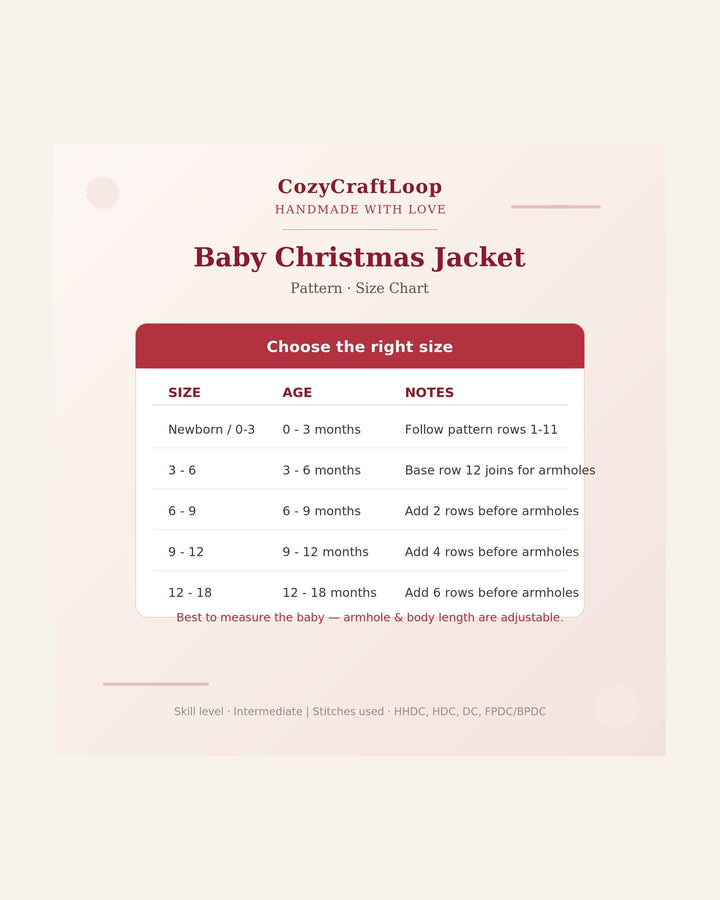 Baby Christmas Jacket Crochet Pattern