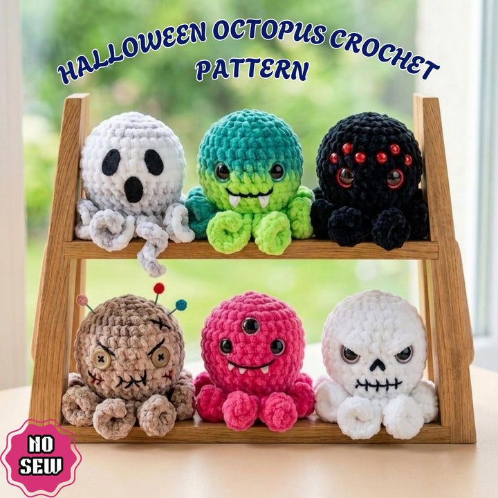 6 in 1 Halloween Octopus Amigurumi Crochet Pattern