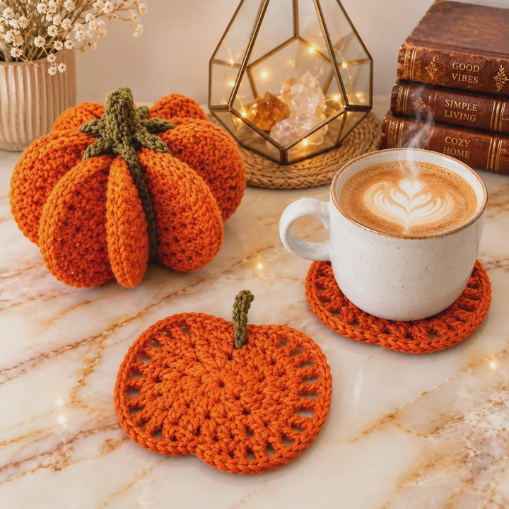 Pumpkin Coaster Set Crochet Pattern