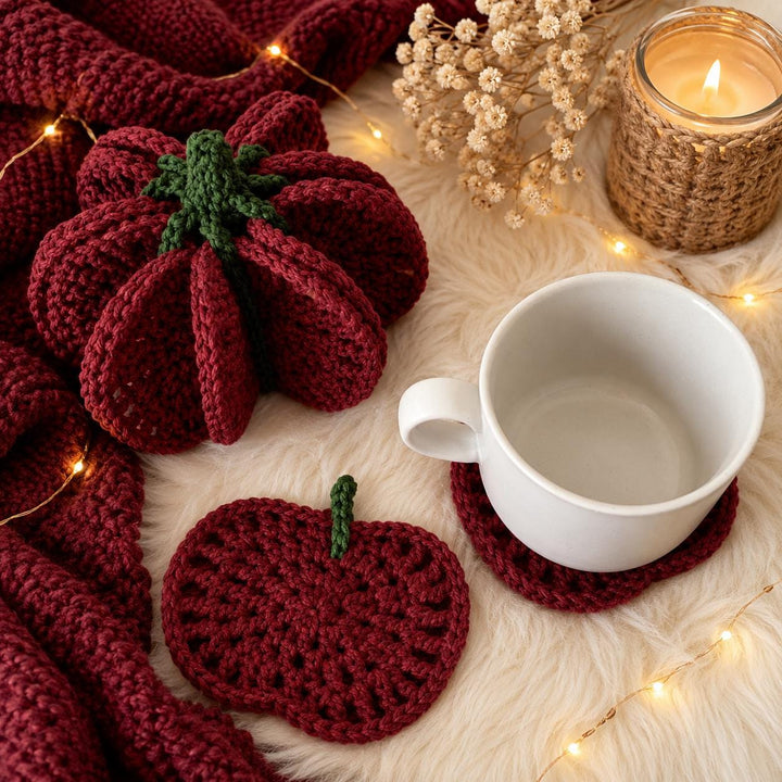 Pumpkin Coaster Set Crochet Pattern