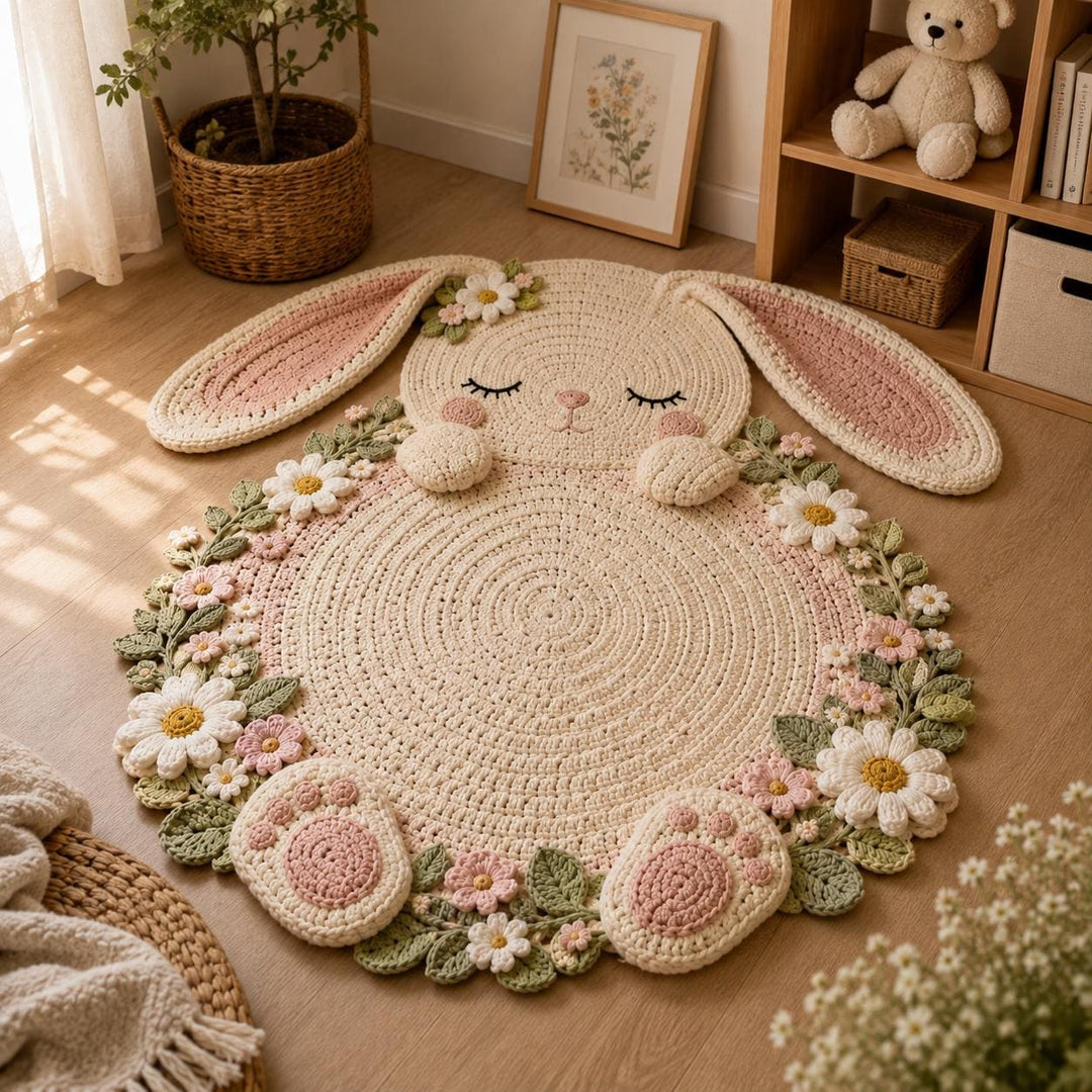 Bunny Floral Play Mat Crochet Pattern