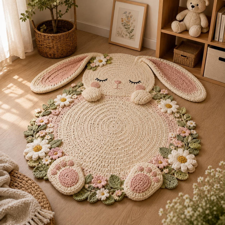 Bunny Floral Play Mat Crochet Pattern