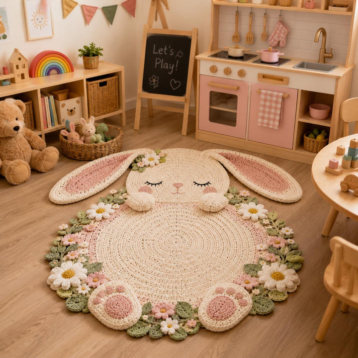 Bunny Floral Play Mat Crochet Pattern