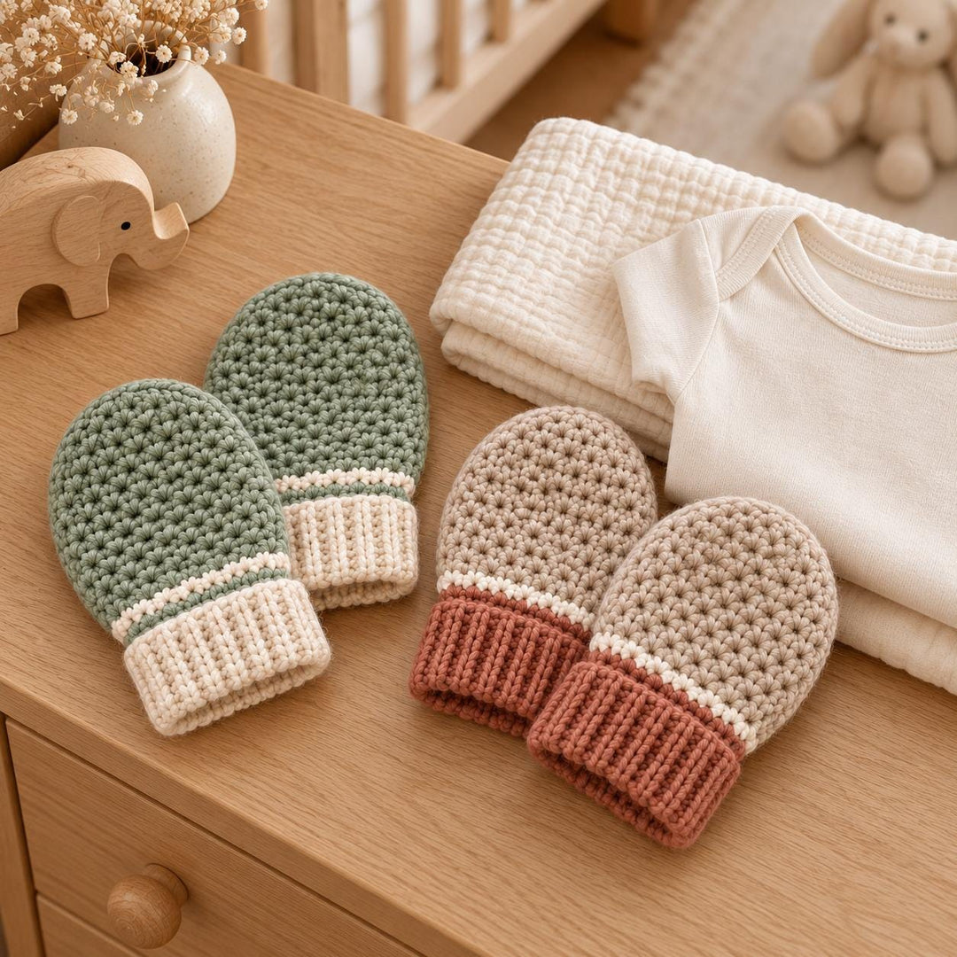 Thumbless Baby Mittens Crochet Pattern
