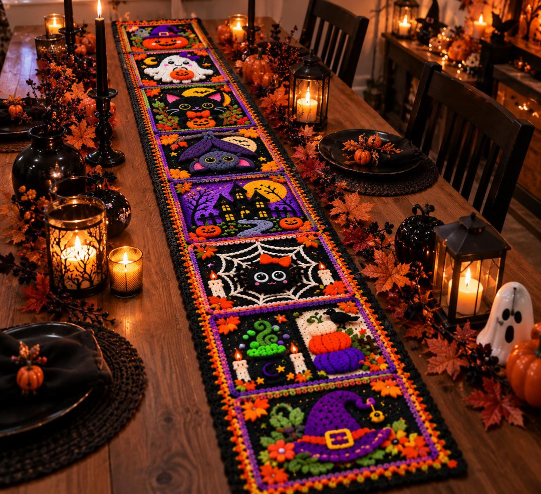 10 in 1 Halloween Granny Square Crochet Pattern