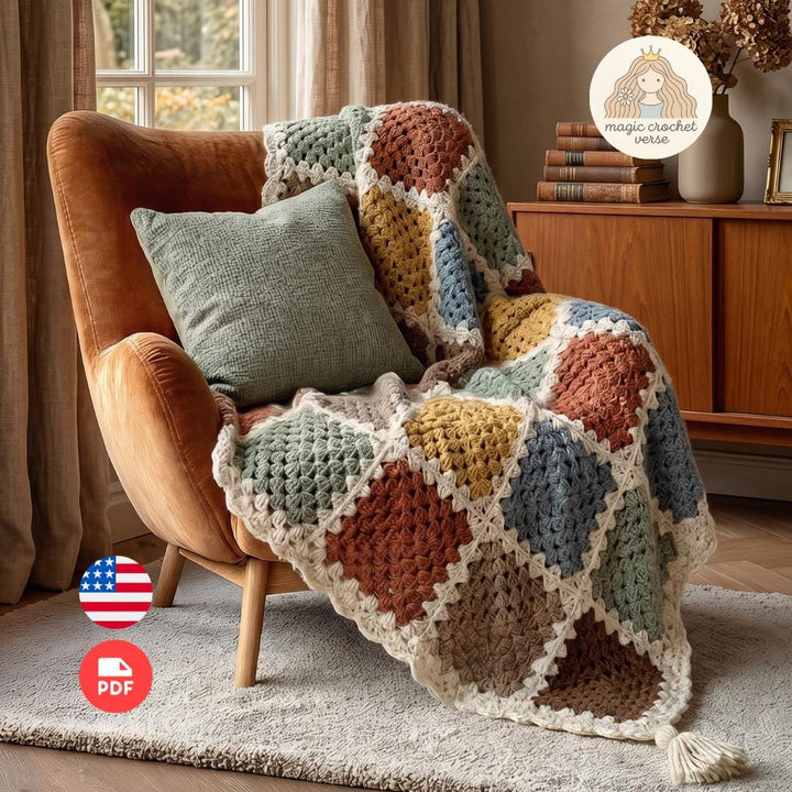 Classic Granny Square Blanket Crochet Pattern