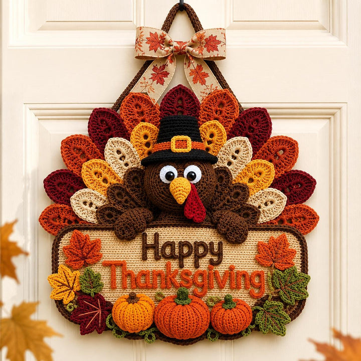 Thanksgiving Turkey Door Hanger Crochet Pattern