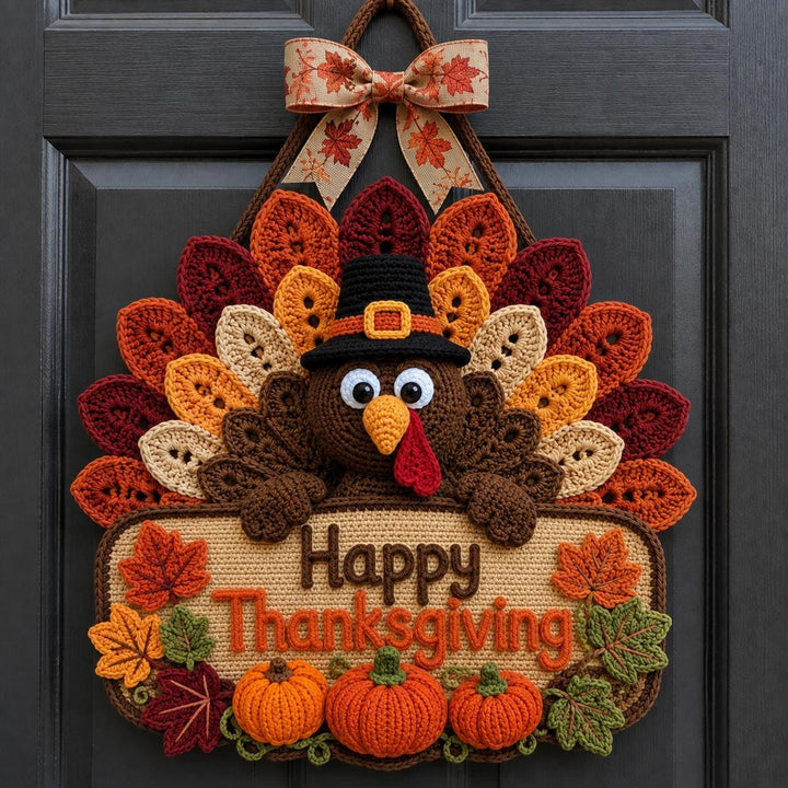 Thanksgiving Turkey Door Hanger Crochet Pattern