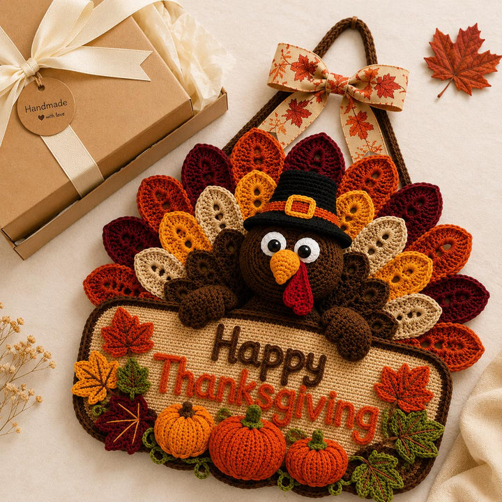 Thanksgiving Turkey Door Hanger Crochet Pattern