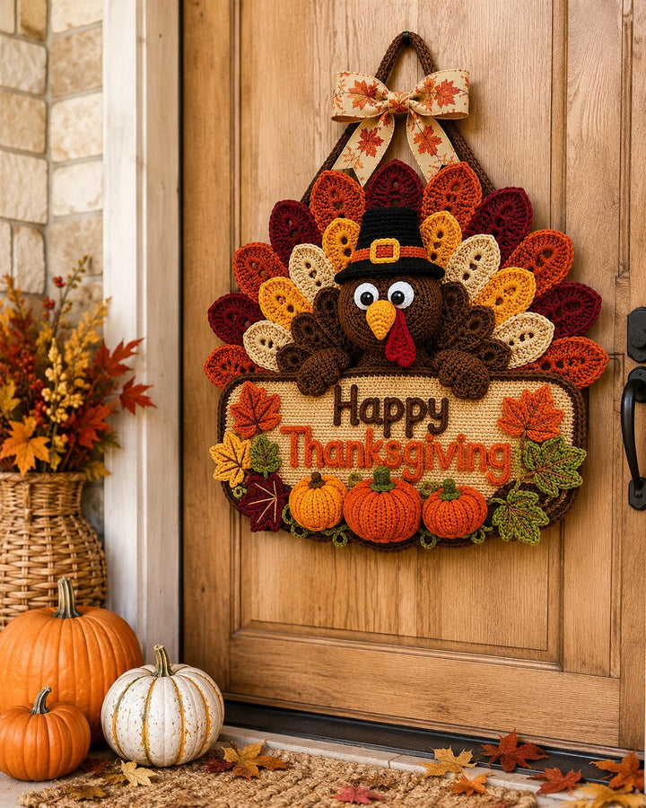 Thanksgiving Turkey Door Hanger Crochet Pattern