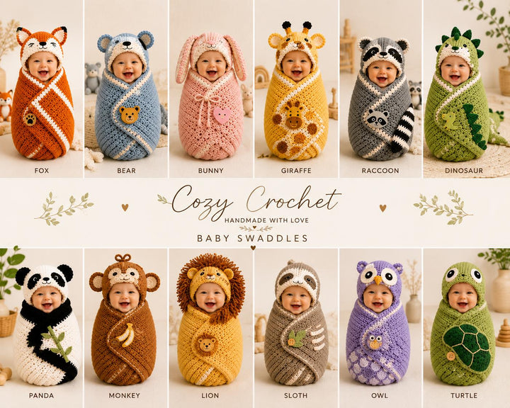 11 in 1 Woodland Animal Cocoon Crochet Pattern