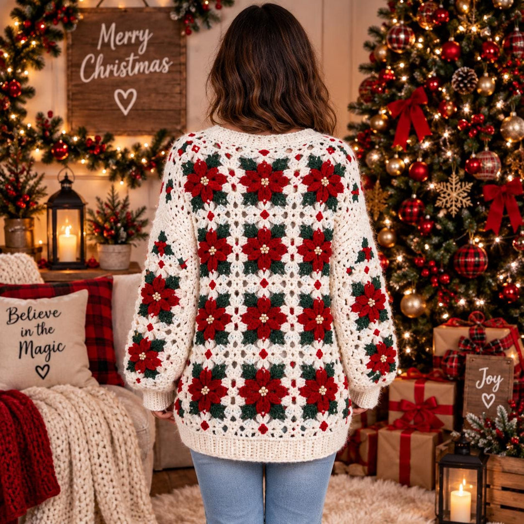 Christmas Granny Square Cardigan Crochet Pattern