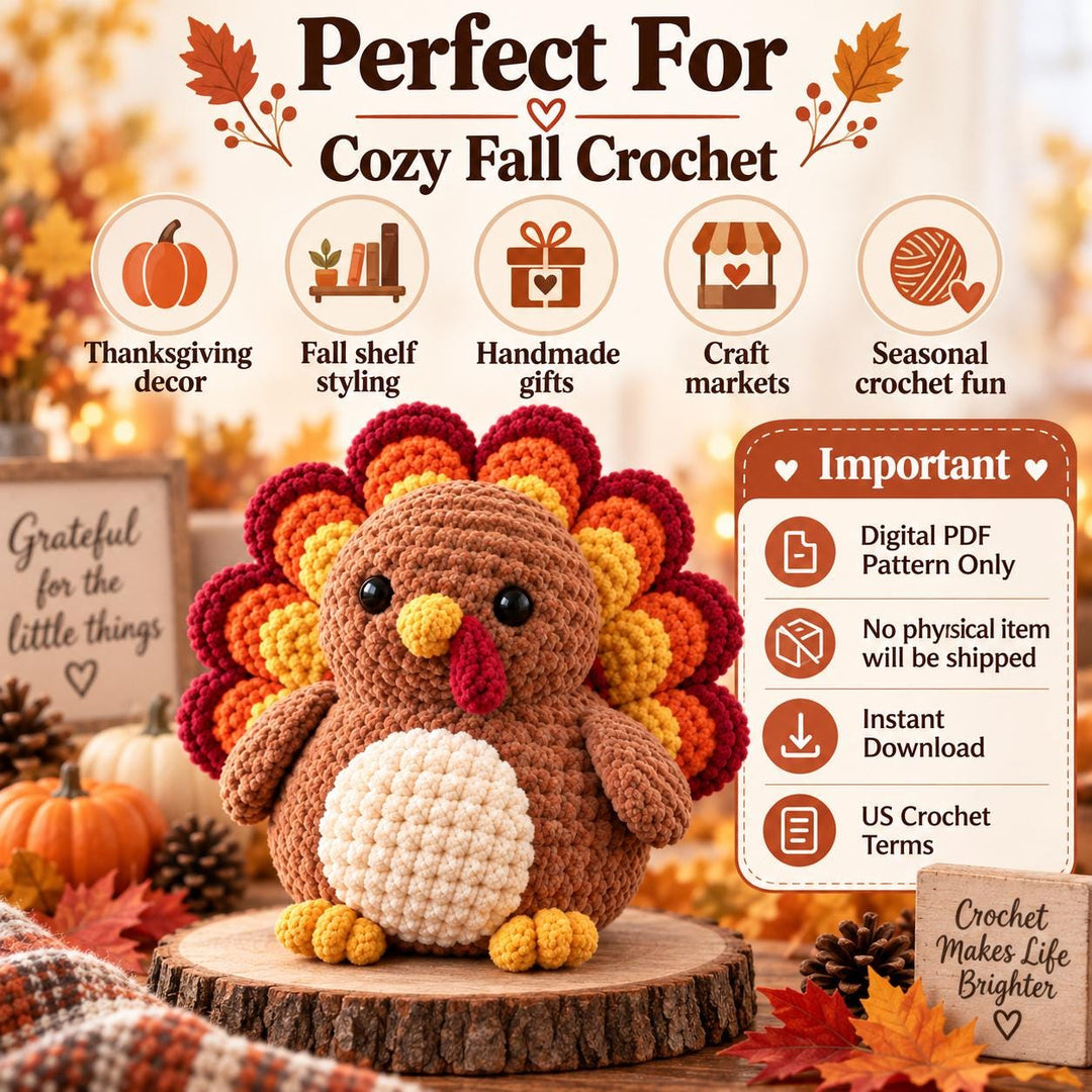 Thanksgiving Turkey Amigurumi Crochet Pattern
