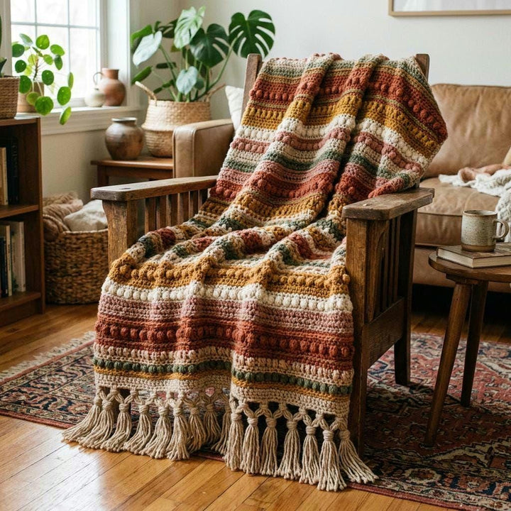 Desert Bloom Boho Throw Crochet Pattern