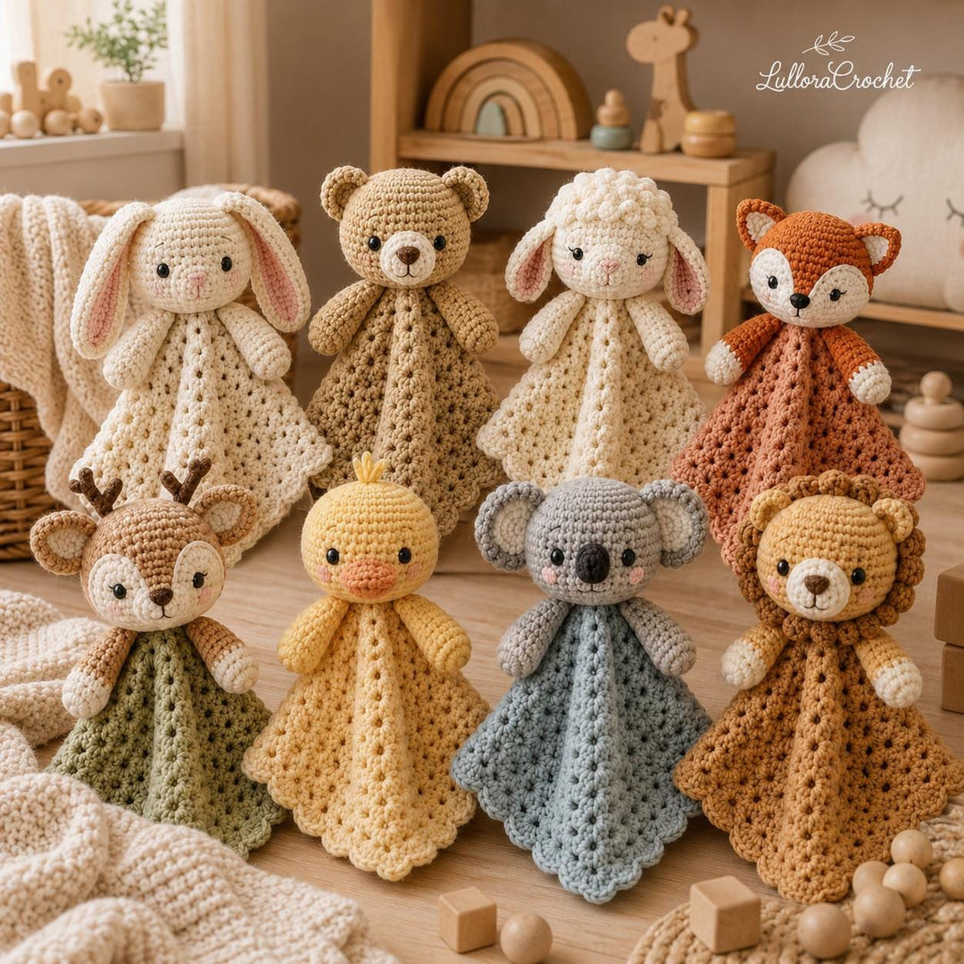 8 in 1 Animal Lovey Crochet Pattern