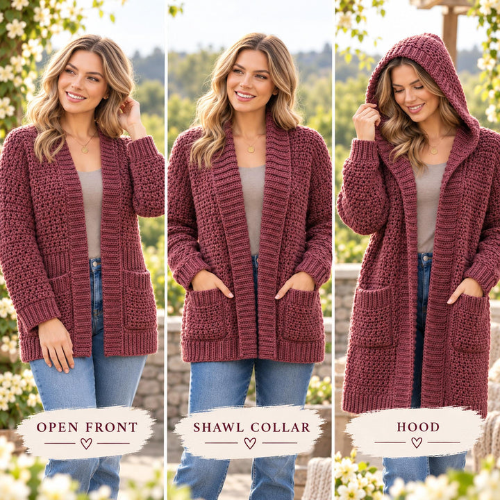 Beginner 36 Style Cardigan Crochet Pattern
