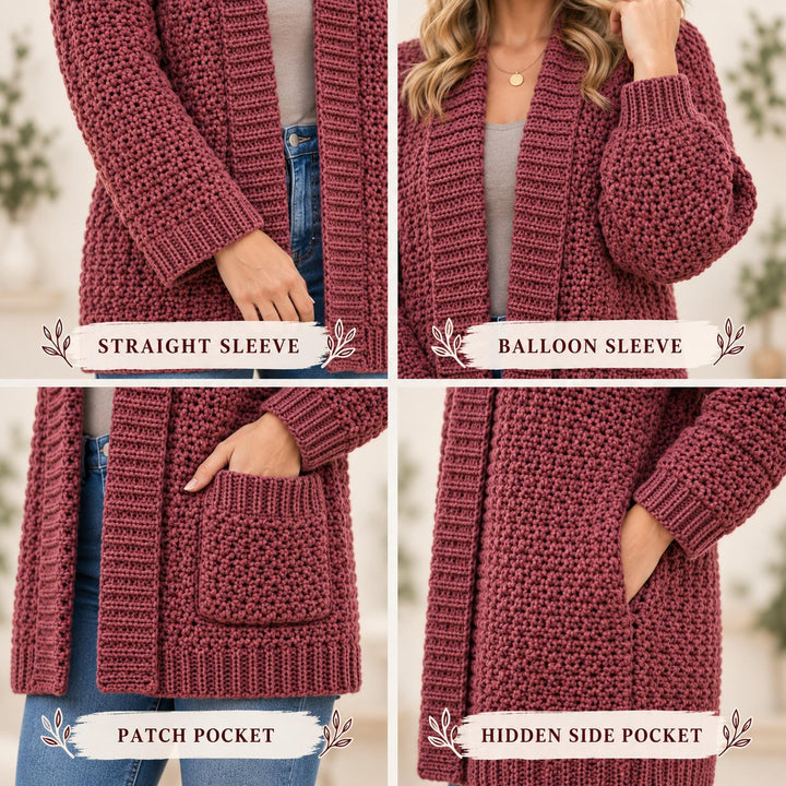 Beginner 36 Style Cardigan Crochet Pattern