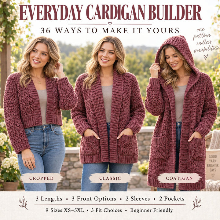 Beginner 36 Style Cardigan Crochet Pattern