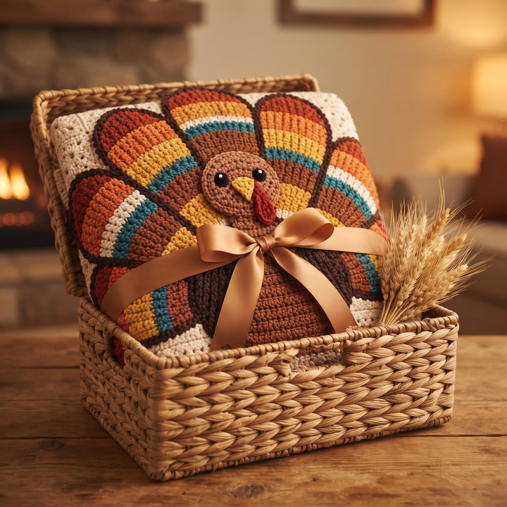 Beginner Thanksgiving Turkey Blanket Crochet Pattern
