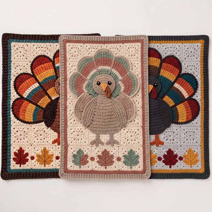 Beginner Thanksgiving Turkey Blanket Crochet Pattern