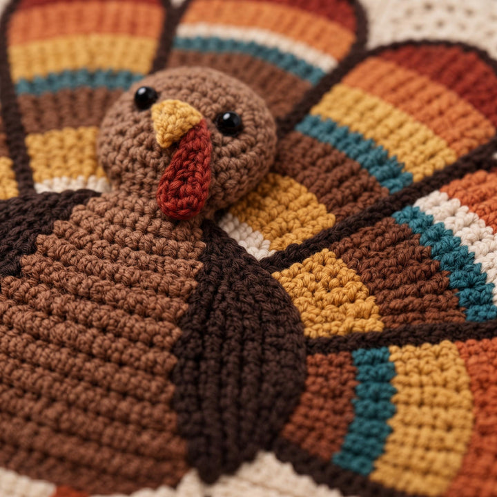 Beginner Thanksgiving Turkey Blanket Crochet Pattern