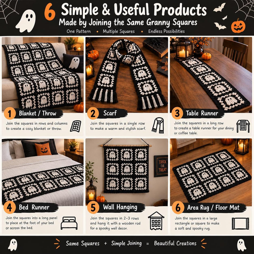 Ghost Granny Square Crochet Pattern