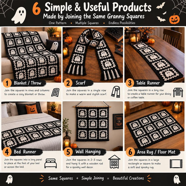 Ghost Granny Square Crochet Pattern