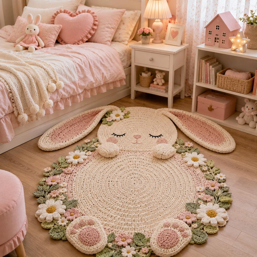 Bunny Floral Play Mat Crochet Pattern