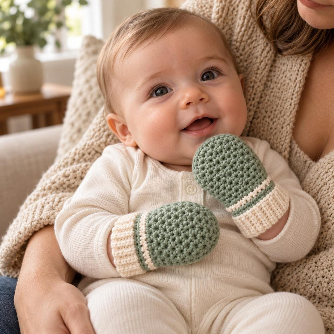 Thumbless Baby Mittens Crochet Pattern