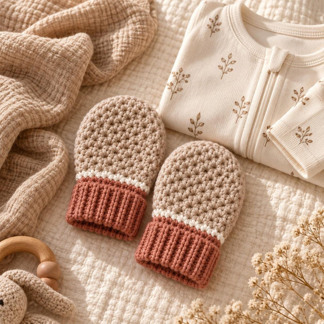 Thumbless Baby Mittens Crochet Pattern