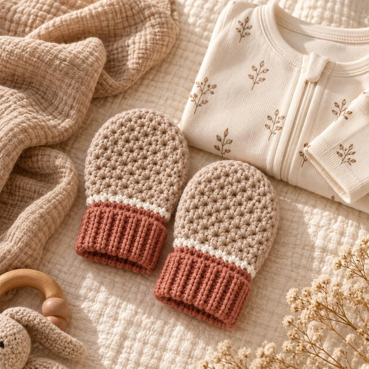 Thumbless Baby Mittens Crochet Pattern