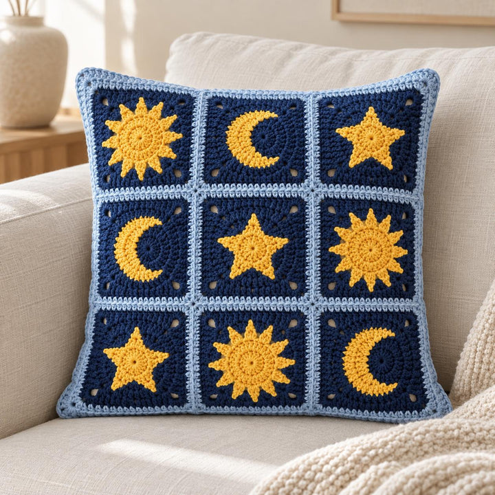 3 in 1 Sun Moon Star Granny Square Crochet Pattern
